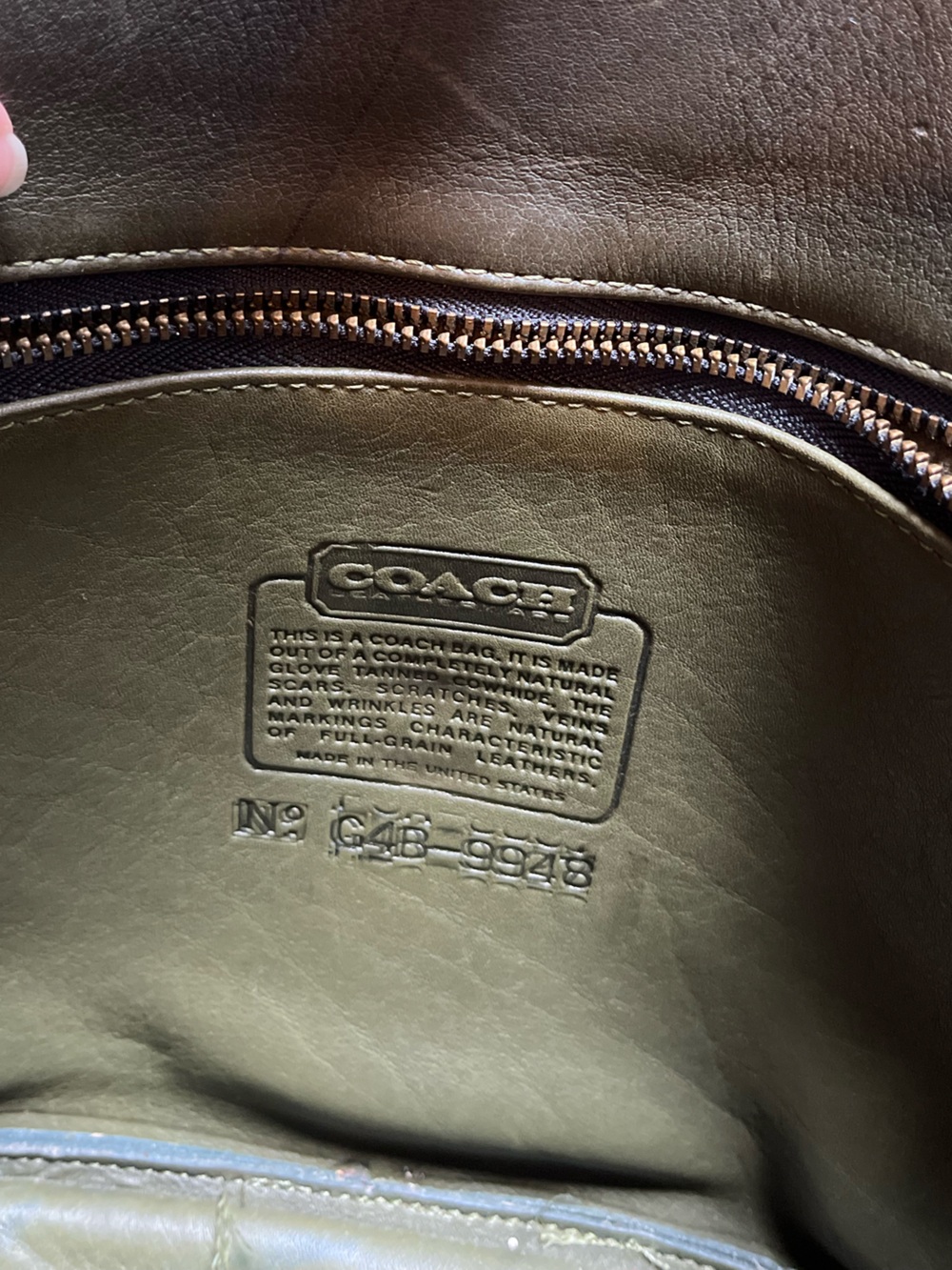 Vintage Coach Olive Green Nottingham #9948 - Picture 12 of 12